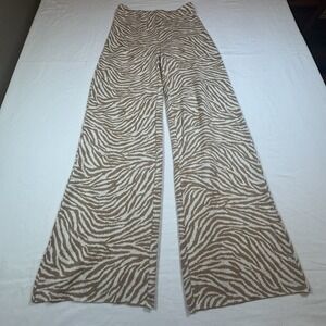Beige Botany Trina pant size small zebra boho festival flare leg comfy soft NWOT